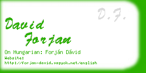 david forjan business card